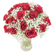Radiating passion and grace, this magnificent red rose and baby's breath bouquet is a shining example of floral artistry from the heart of Queensbury. Each velvety rose, steeped in a rich, deep red, opens wide to reveal layers of soft petals, exuding warmth and devotion. The pristine white blossoms of gypsophila are woven artfully among the roses, their tiny, mist-like tufts creating a dreamy, ethereal effect that tempers the intensity of the red with a gentle touch. Presented in a sparkling clear glass vase, the composition is perfectly rounded and brimming with vitality-the green stems beneath standing tall and fresh, echoing the natural beauty found in Queensbury's leafy neighbourhoods. This bouquet fairly glows against a backdrop as stark and inviting as a freshly painted shopfront along Kenton Lane, inviting the recipient to linger in its beauty and meaning. The subtle fragrance of roses laces the air, mingling with the faint, sweet whisper of baby's breath. Designed for moments of wondrous emotion-whether a romantic surprise delivered to a doorstep near Queensbury Circle or a special celebration with loved ones-this floral arrangement captures the essence of timeless romance in every detail. Crafted by an experienced local florist, it feels at once both classic and deeply personal, carrying the unique signature of Queensbury's vibrant floral tradition.