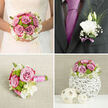 A carefully composed wedding set-bridal bouquet and boutonnière-lies poised as if captured between final preparations and the moment vows are spoken in Queensbury. The bouquet is rounded and abundant, built around mauve-pink roses whose petals resemble soft watercolor washes, each bloom layered like silk. Tucked between them, bright green button chrysanthemums bring a lively, almost playful rhythm, their domed shapes giving a modern twist to the romantic roses. Creamy white lisianthus and other pale blossoms weave through the design, their frilled edges and satin finish lending a dreamy softness. Fresh greenery arches out in gentle lines, adding depth and framing the flowers so the whole piece feels balanced and calm. The stems are gathered neatly and wrapped in a two-tone ribbon of blush and white satin, tied with precision, ready to be carried down an aisle in a Queensbury church or civil venue. Soft, diffused light brushes over the arrangement, picking up subtle highlights on the petals and hinting at their delicate fragrance. Next to the bouquet, the groom's boutonnière offers a refined echo: a single white lisianthus or rosebud, accented with airy foliage and perhaps a whisper of lavender ribbon, simple yet impeccably tailored. The pairing feels cohesive and intentional, like a couple walking side by side along Honeypot Lane-distinct yet perfectly coordinated. Crafted by Flower Delivery Queensbury, this floral ensemble captures the gentle excitement, intimacy, and elegance of a local wedding day.