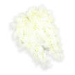 A serene angel-wing funeral tribute, formed entirely in white, is set against a pristine white background, giving the impression of calm and quiet reflection. Each wing is filled with a rich tapestry of tiny white flowers-delicate chrysanthemums or spray carnations-packed closely together so they create an almost seamless, velvety surface. The petals appear soft to the touch, and at the heart of many blooms, a faint glow of pale green or soft yellow adds gentle contrast and the sense of living detail. Tracing the outline of the wings, lush white feathers fan outward, their fluffy, downy edges curling and overlapping to suggest movement and the comforting brush of a protective wing. The feathers, positioned with care, echo the natural taper and curve of real wings, evoking the image of a guardian presence watching over someone dearly missed. Light falls evenly across the arrangement, revealing subtle shadows between petals and feather strands, while a light shadow beneath the design lifts it from the background and introduces depth. This style of angel-wing tribute is often chosen by families in Queensbury seeking a symbolic expression of peace and spiritual shelter for a funeral or memorial service, whether gathered near local churches or crematoria along the main routes through the area. The overall composition conveys purity, tenderness, and a sense of safe passage, as if these wings might gently carry the memory of a loved one onward, leaving those who remain with a quiet feeling of comfort and enduring love.